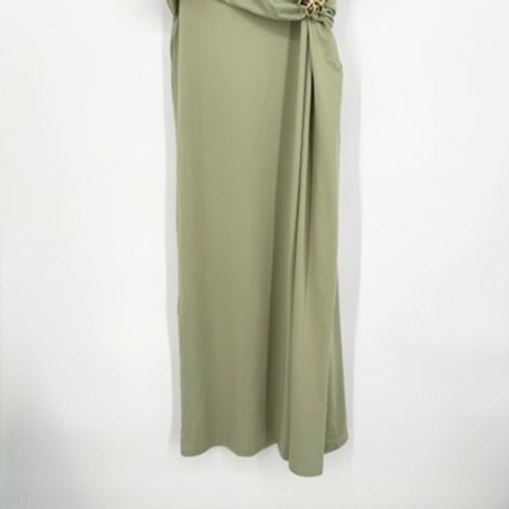 NWT Peppermayo Anette Maxi Dress Sage Green Strapless Gold Detail Cutout Gown 10 - Picture 9 of 16